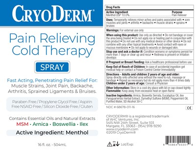 16 oz spray - Cryoderm 16oz Spray 2019 label 01